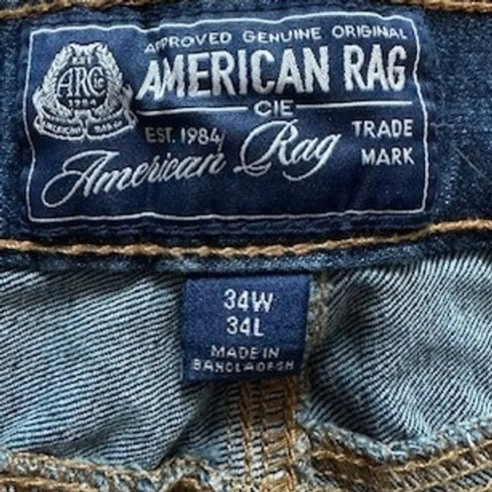 American Rag Mens Slim Straight Jeans Dark Wash‎ Denim 34x34